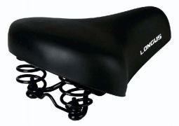 Велосипедное седло LONGUS CITY PVC, с хомутом, Black